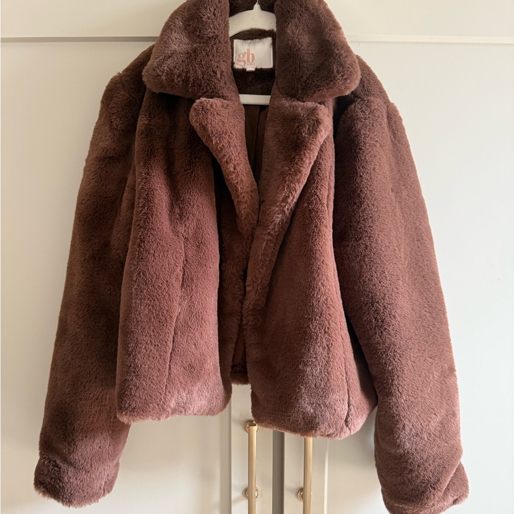 GB Girls Chocolate Teddy Jacket size 10/12 youth
